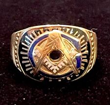 10K Gold  Antique Art Deco Masonic Freemason  Compass Ring  Size 10 6 grams picture