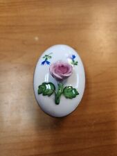 Herend Hungary Trinket Box Hand Painted 6114 / PBG Rose Top Floral Lidded  picture