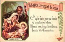 Vintage Postcard- CHRISTMAS GREETINGS, MAY THE SAVIOR GRACE YOUR FIR Posted 1910 picture