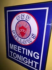 Odd Fellows Club Meeting Tonight Man Cave Bar Advertising Sign picture