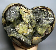 8.3lb Natural Septarian Dragon Polished Heart Calcite Geode Crystal - Madagasc picture