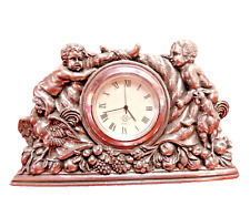 Lenox Small Miniature Desk Pewter Clock 4.5 in Vintage ca 1990 USA NWOT Cherubs picture