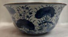 Vintage Maitland Smith Blue and White Large Hand Painted Porcelain Bowl picture