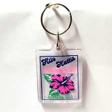 Vintage 80s Keychain Hilo Hattie Aloha From Hawaii 1980s Hibiscus Flower  picture