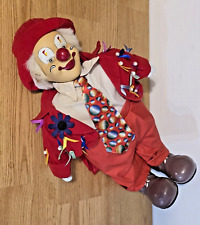 Vtg 80's Victoria Impex Porcelain Standing Clown Doll Musical Wind Up picture