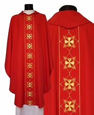 Red Gothic Chasuble with stole 570-C Vestment Casulla Roja Casula Rossa Kasel picture