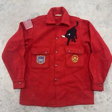 Vintage 60s Boy Scouts Official Jacket Red Wool Shirt Jac M Patches Philmont picture
