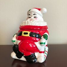 Vintage Santa Christmas Cookie Jar Holiday Rocking Chair Handmade picture