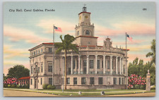 Postcard Coral Gables, Florida City Hall Linen A530 picture