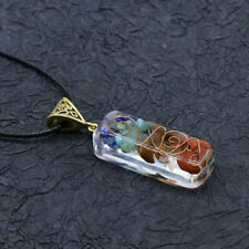 7 Chakra Orgone Crystal Pendant Natural Quartz Chip Stone Necklace Healing Gift picture