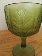VTG 1975 FTD Emerald Embossed Oak Leaf Dish/Vase picture