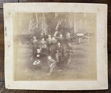 1890s Northwest Logging Camp Lumberjacks & Women Group Mounted Photograph 10x12 picture