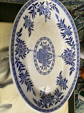 Sterling China Co. East Liverpool Ohio Desert 4 Dish Plate Platter Oval  Blue picture