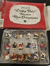 Crafty Pals Vintage Christmas Giftco Inc. Set Of 18 Mini Polystone Ornaments New picture