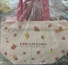 San-X Character Rilakkuma Keep Cold Tote Bag Pink Korilakkuma's Strawberry Life picture