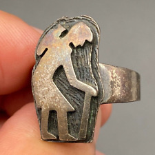 Vintage Hopi Bernard Dawahoya Three Layers Silver Ring Size 6.75 picture