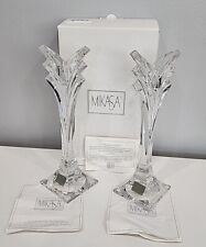Mikasa Crystal Candle Stick Holders 9” Deco V shape 1 Pair  (Germany) picture