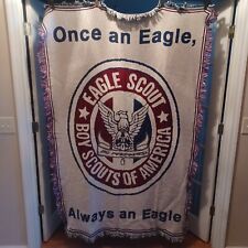 Vintage Boy Scouts Of America BSA Eagle Scout Throw Blanket Tapestry Made In USA picture