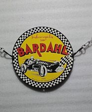 RARE BARDAHL SPECIAL INDIANAPOLIS 500 PORCELAIN GAS OIL GARAGE SERVICE PUMP SIGN picture