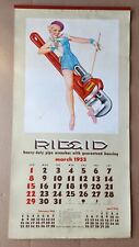 Rare Vintage Original 1953 George Petty Ridgid Tools Pin-up Advertising Calendar picture