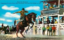 Frontier Days Outdoor Rodeo Cheyenne Wyoming cowboy Postcard picture