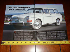 1962 - 1973 VOLKSWAGEN VW TYPE 3 1500 1600 - ORIGINAL ARTICLE picture