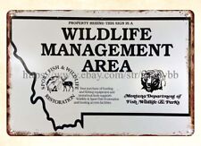 wall posters 1980s Montana Wildlife Management Area fish parks metal tin sign picture