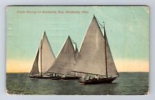 Sandusky OH-Ohio, Yacht Racing on Sandusky Bay, Antique Vintage History Postcard picture