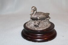 Chilmark Pewter Figurine Canada Goose Goslings Nest 1977 Vintage Collectible picture