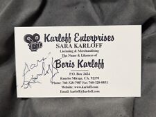Sara Karloff signed autographed business card Daughter Of Boris  Karloff picture