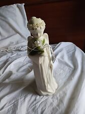 VINTAGE 1990 Porcelain Angel Bride Light Up White Bisque Figurine BEAUTIFUL picture