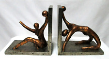 Bookends Wood & Metal Soccer? Women w/ Ball 4 pounds each Set 2 picture