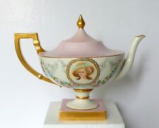 Antique Lenox American Belleek Portrait Swags Bow Teapot picture