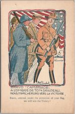 Vintage 1910s WWI / French Patriotic Postcard 