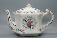Vintage Ellgreave Wood & Sons England Teapot Pink Roses Genuine Ironstone #389 picture