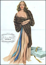 1948 Ben-Hur Baz Art Sexy Girl Pinup woman in Mink Lingerie retro print  L32 picture