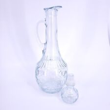 Vintage Crystal Decanter Wine Jug Clear Cut Glass With Crystal Cork Bar Display picture