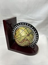 Vintage Wooden Rotating World Globe Single Book End Works Perfectly MINT picture