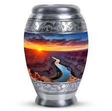 Sunset At The Grand Canyon (10 Inch) Engraved Silver Funeral Urns Custom Burial picture