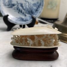Vintage Clam Shell Carved Artwork Miniature Scenery  , Hong Kong-chipped picture