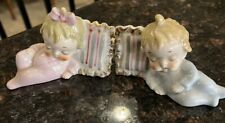 Vintage Sleeping  Babies On Pillow Salt & Pepper Shakers Very hard To Find Japan picture