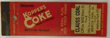 Genuine Koppers Chicago Coke Illinois Clauss Coal Vintage Matchbook Cover picture