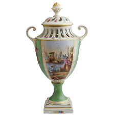 Antique Vase, Porcelain English Chelsea Gilt Decorated, Covered,1700s, Gorgeous picture