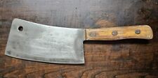 Vintage Heavy Briddell Large Solid Steel Butcher Meat Cleaver 9” Blade Made USA picture