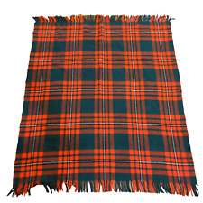 Connemara Rug Red Plaid 66x58 Pure Wool Made in Ireland Shannon Free Airport picture