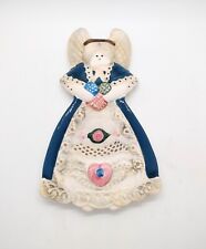 Ceramic Country Kitchen Angel Spoon Rest Vintage Handpainted Prairie Dress Lace picture