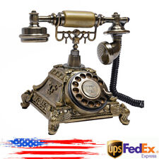 Vintage Handset Telephone Old Fashioned Rotary Dial Phone Antique European Style picture