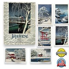 VTG RARE 36-Pack Japanese Woodblock Snow Scene Print Blank Note Cards MFA Boston picture