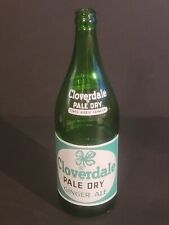 Vintage RARE 32 oz CLOVERDALE SODA Ginger Ale Pale Dry GREEN BOTTLE Baltimore MD picture