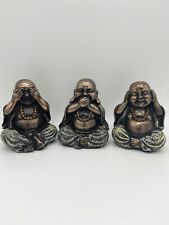 Three Small Wise Buddha Wealth Prosperity Longevity Statues Home Decor picture